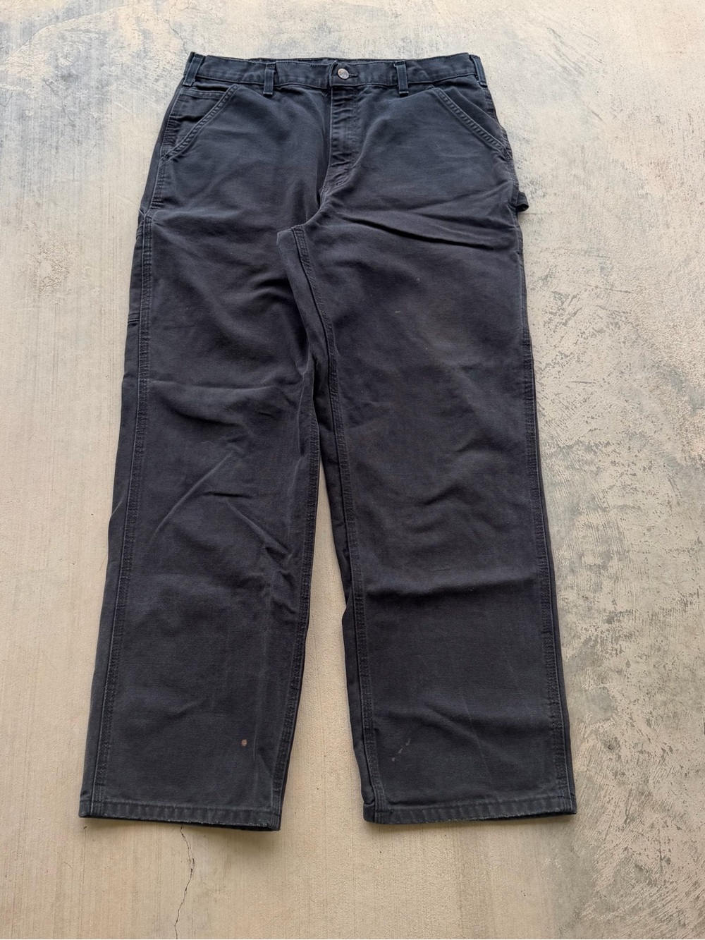Y2K B11 BLK Carhartt Black canvas carpenter pants 35x32